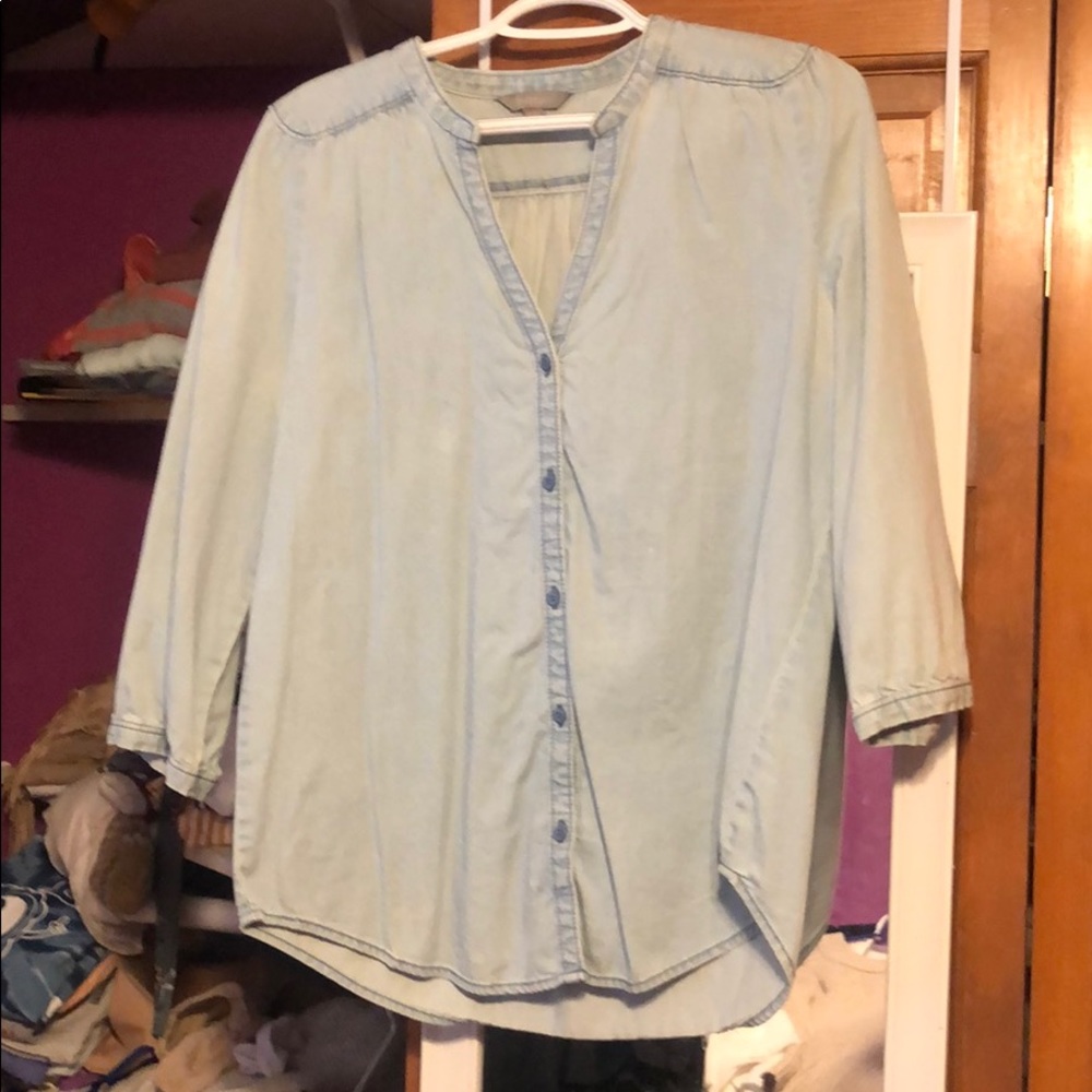3- quarter length denim shirt